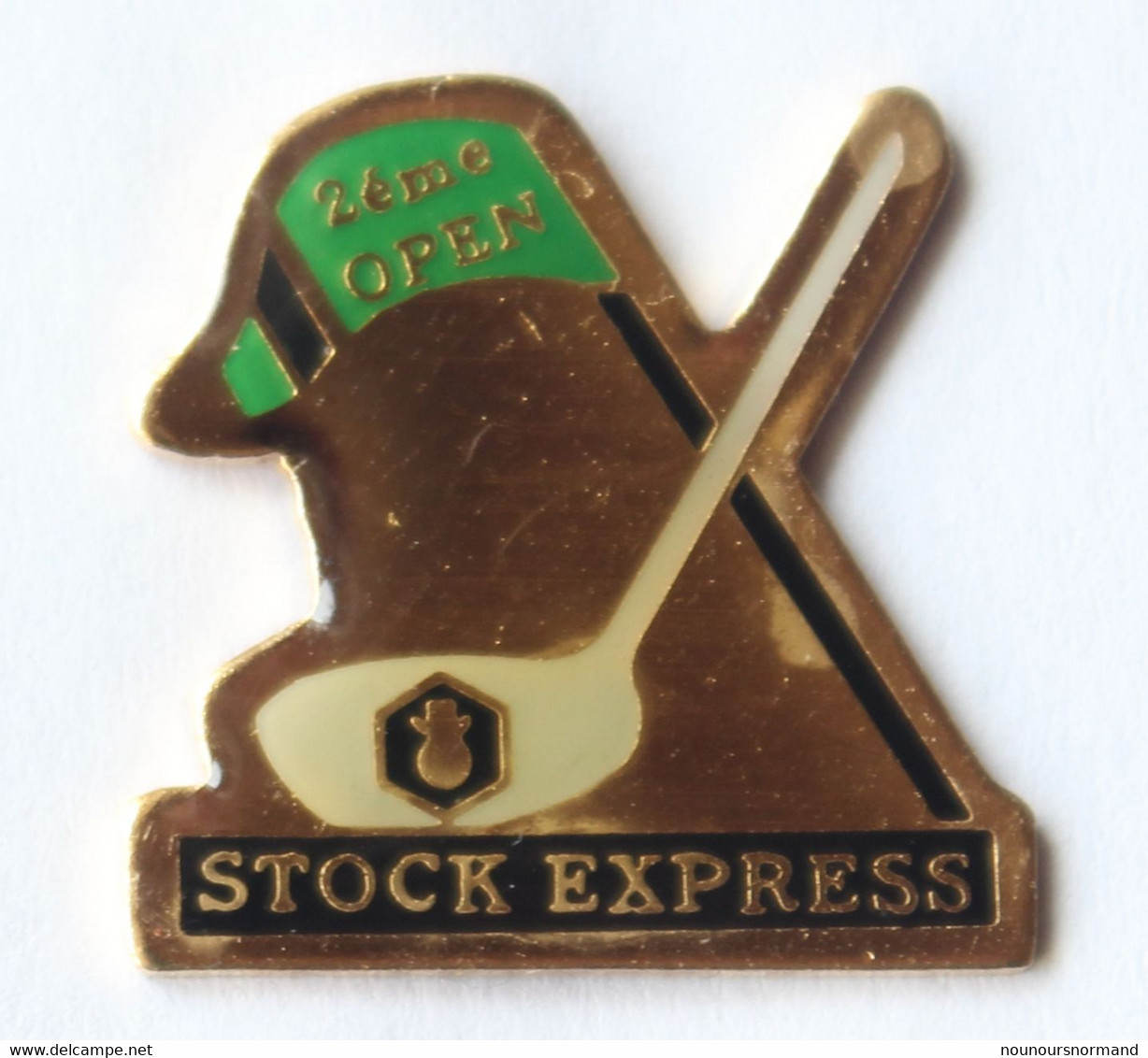 Pin's STOCK EXPRESS - 2° OPEN DE GOLF - Logo Sur Club De Golf - Drapeau - M006 - Golf