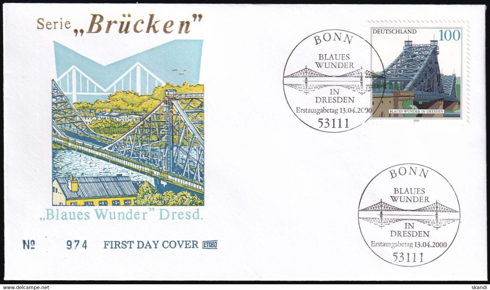 DEUTSCHLAND 2000 Mi-Nr. 2109 FDC - 1991-2000