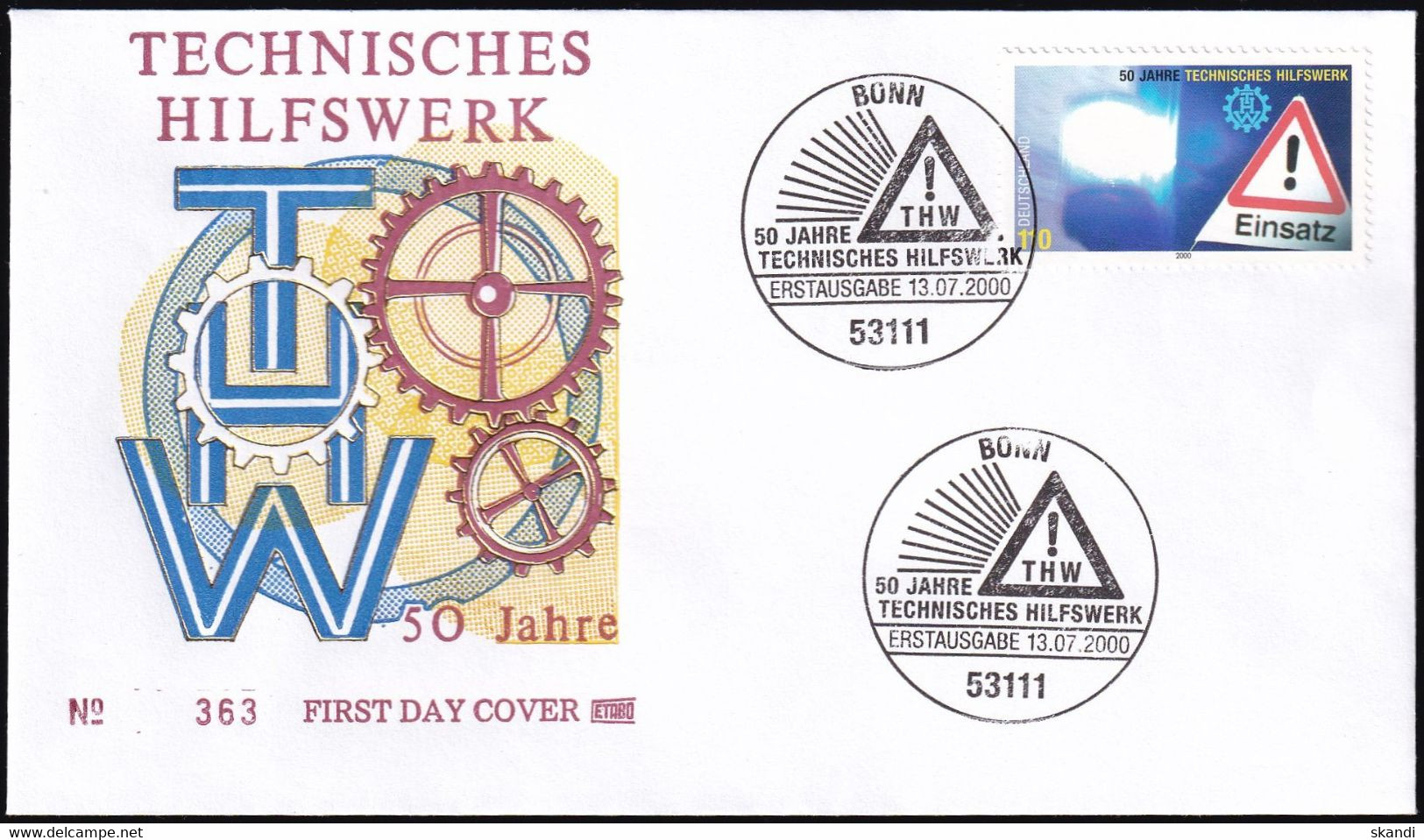 DEUTSCHLAND 2000 Mi-Nr. 2125 FDC - 1991-2000