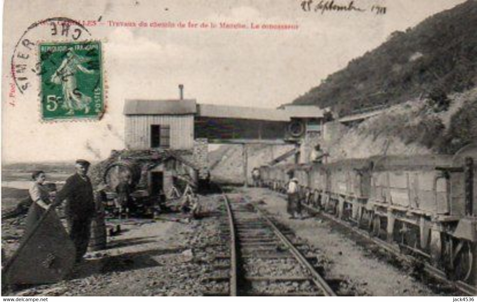 Carte Postale Ancienne - CAROLLES - Travaux Sur La Ligne, Concasseur - Altri & Non Classificati