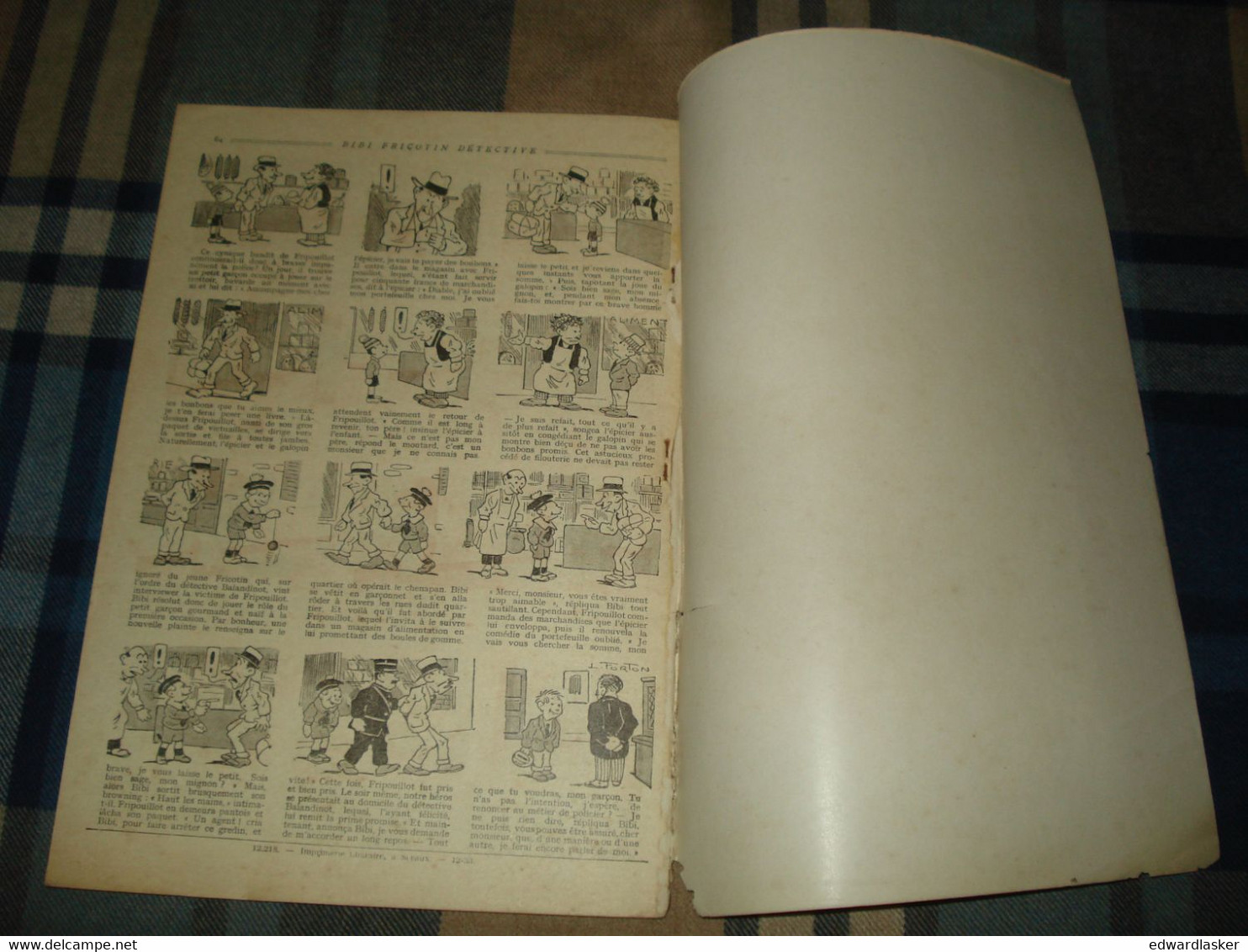 BIBI FRICOTIN n°6 : détective - Louis Forton - rebrochage de 1934