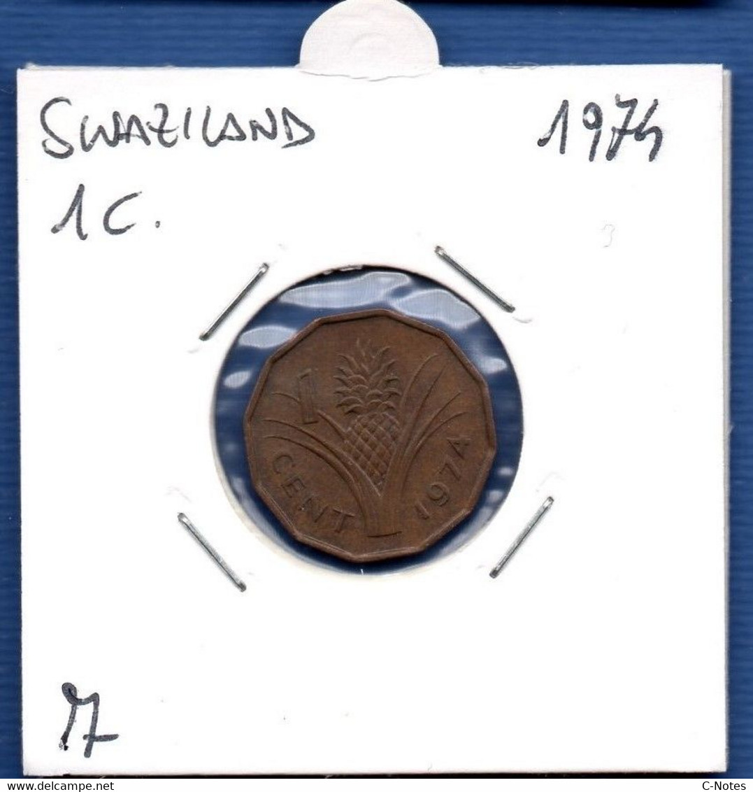 SWAZILAND - 1 Cent 1974 -  See Photos - Km 7 - Swaziland