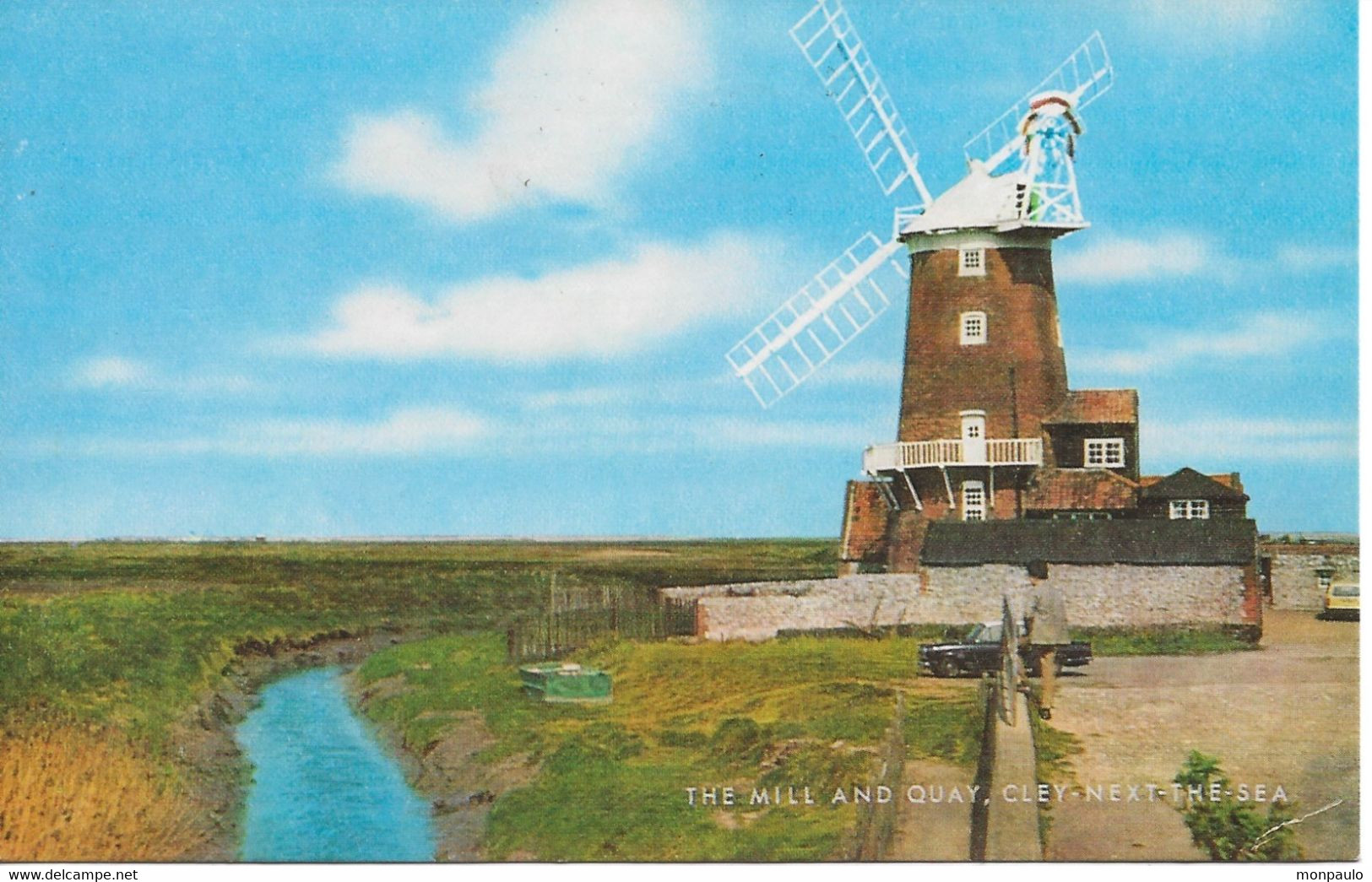 Royaume-Uni. CPSM. Angleterre. Norfolk. Norwich. The Wind-mill And Quay. (moulin à Vent) (animée, Autos) - Norwich