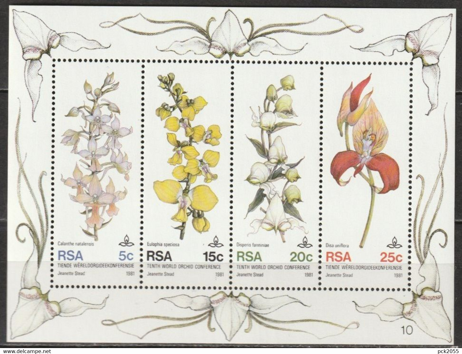 RSA Südafrika  1981  Nr.590 - 593 Block 12 ** Postfrisch 10. Intern. Orchideen-Konferenz( EK27/3) Günstige Versandkosten - Blokken & Velletjes