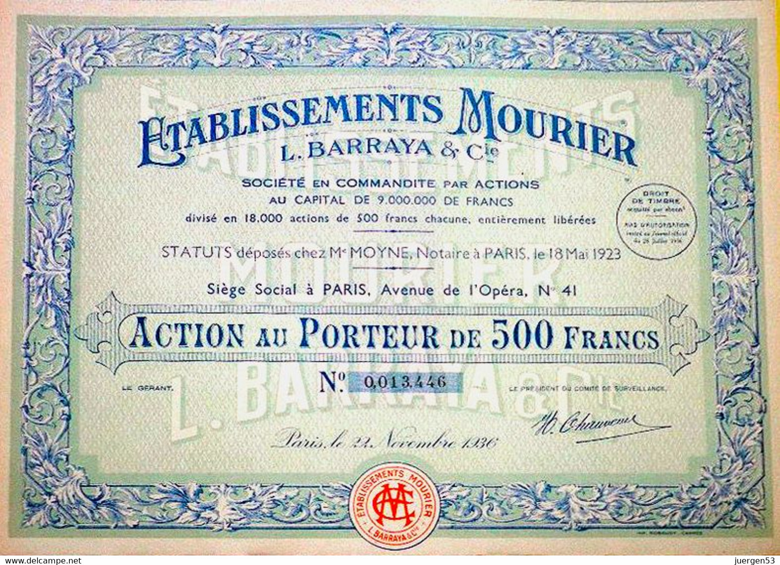 Ets. MOURIER L. BARRAYA & Cie – 1936 - Tourism