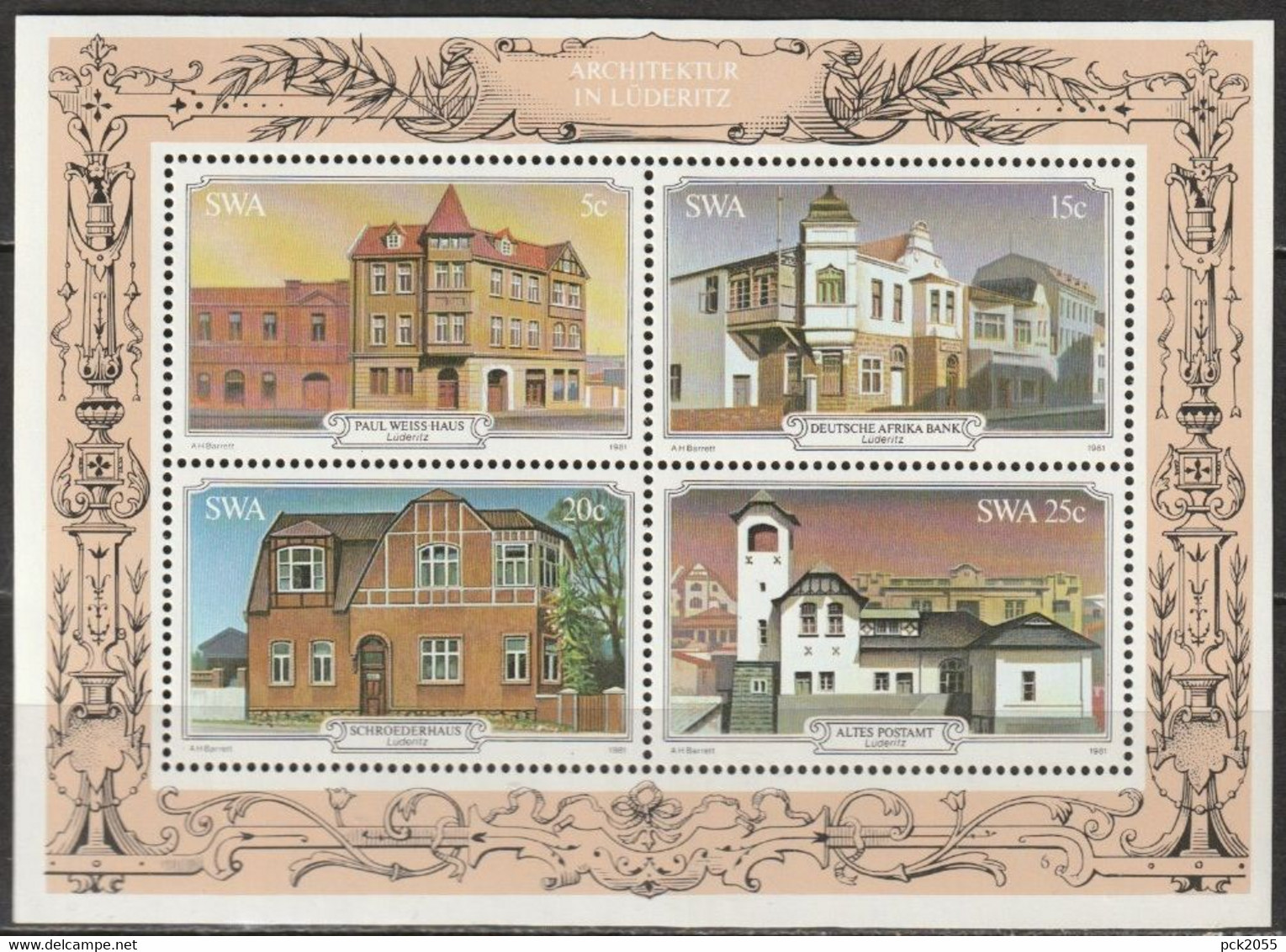 SWA Südafrika 1981 Nr.508 - 511 Block 6 ** Postfrisch Historische Bauten Lüderitzbucht ( EK28/4) Günstige Versandkosten - Blocchi & Foglietti