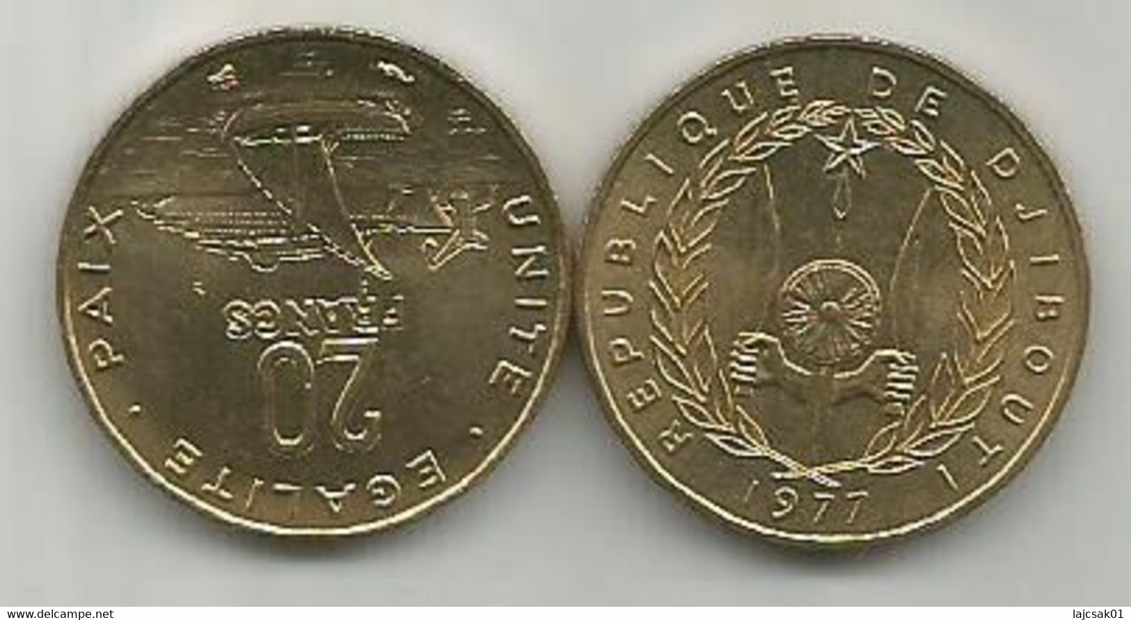 Djibouti 20 Francs 1977. High Grade - Dschibuti