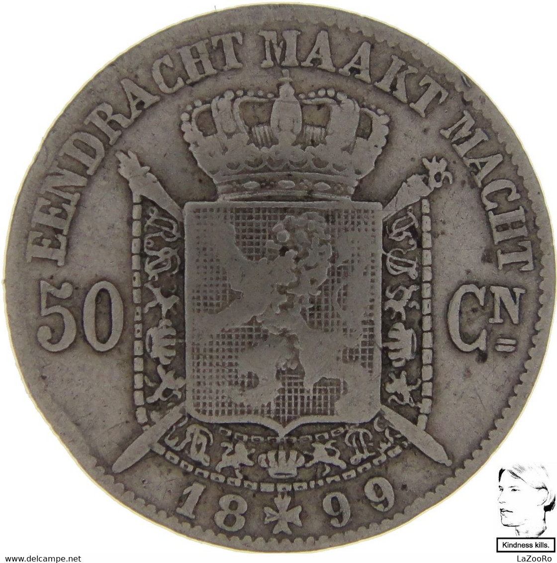 LaZooRo: Belgium 50 Centimes 1899/86 VF Not In Krause - Silver - 50 Cents