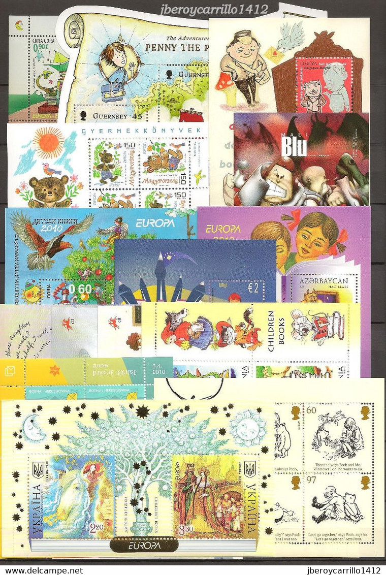 EUROPA 2010- “LIBROS INFANTILES”- CONJUNTO DE SELLOS Y HOJITAS BLOQUES.-TEMÁTICA EMITIDA POR 63 PAÍSES  EL AÑO 2010 - Collections