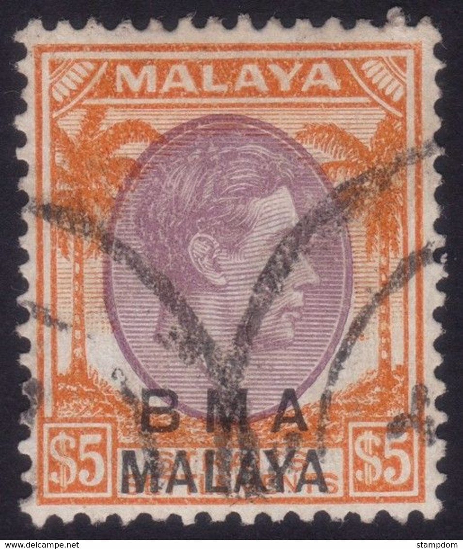 STRAIT SETTLEMENTS/BMA  1945 $5 Sc#271 - USED @N122 - Malaya (British Military Administration)