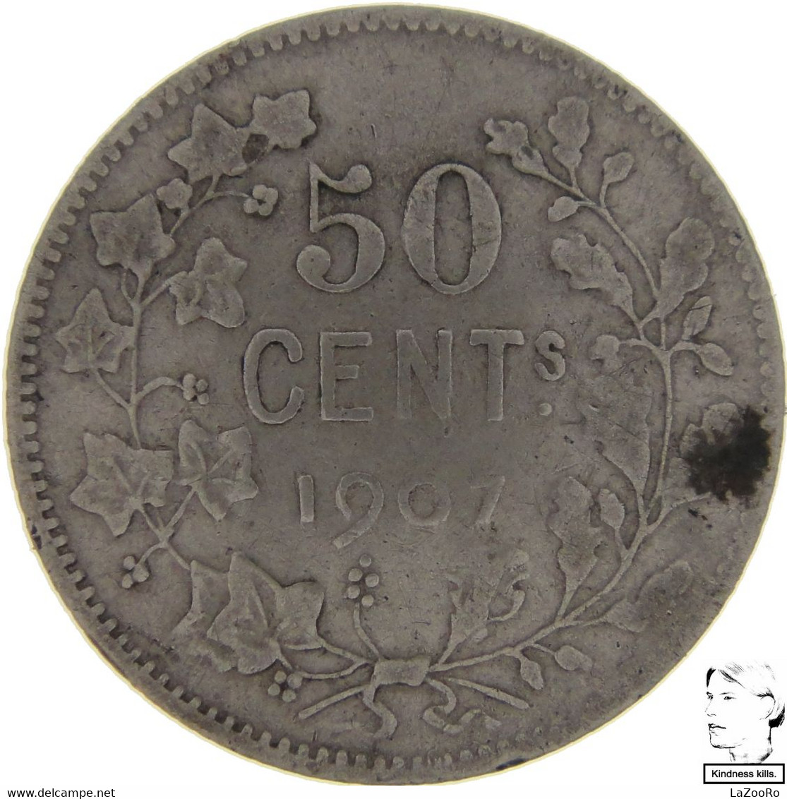 LaZooRo: Belgium 50 Centimes 1907 VF - Silver - 50 Cents