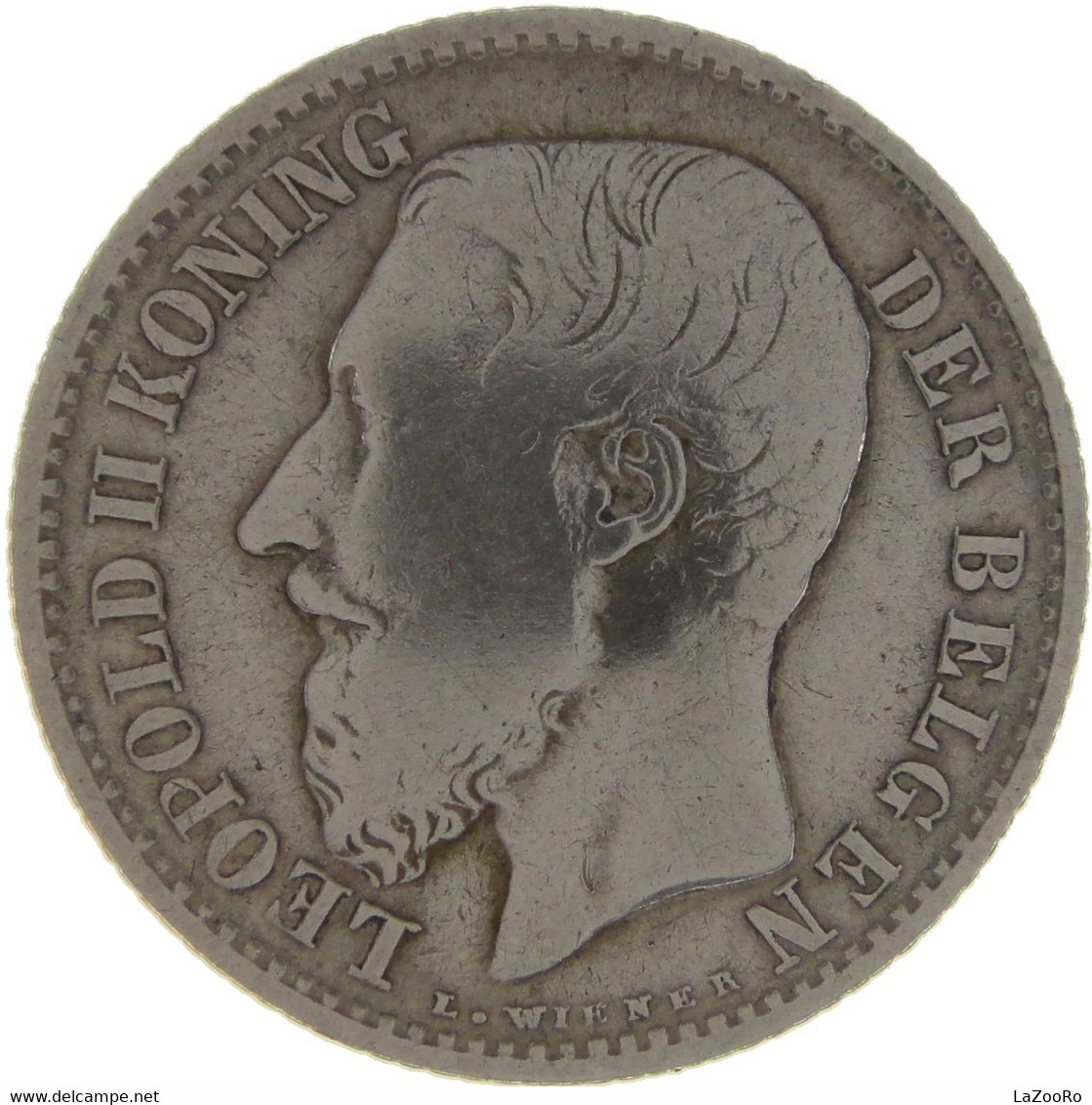 LaZooRo: Belgium 1 Franc 1886 VF / XF - Silver - 1 Franc