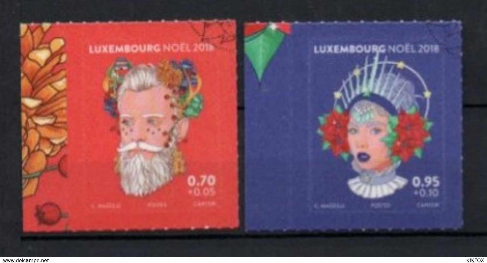 LUXEMBOURG, LUXEMBURG, 2018,Mi 2182-2183 , SATZ, SERIE, WEIHNACHTEN, NOEL, ESST, GESTEMPELT,OBLITERE - Usati