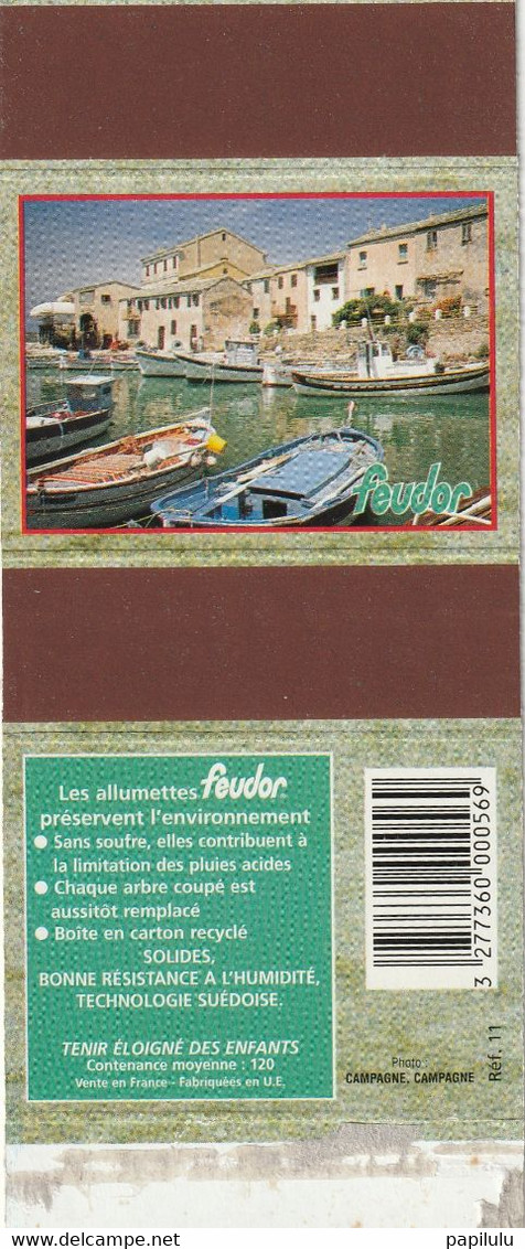 BOITES D'ALLUMETTES 480 : Petit Port  .photo Campagne Série Paysage , Marque Feudor - Zündholzschachteletiketten