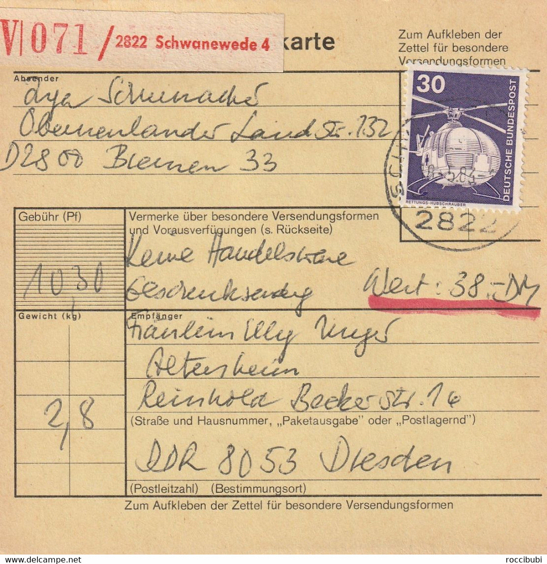 Paketkarte, Schwanewede - Sonstige & Ohne Zuordnung