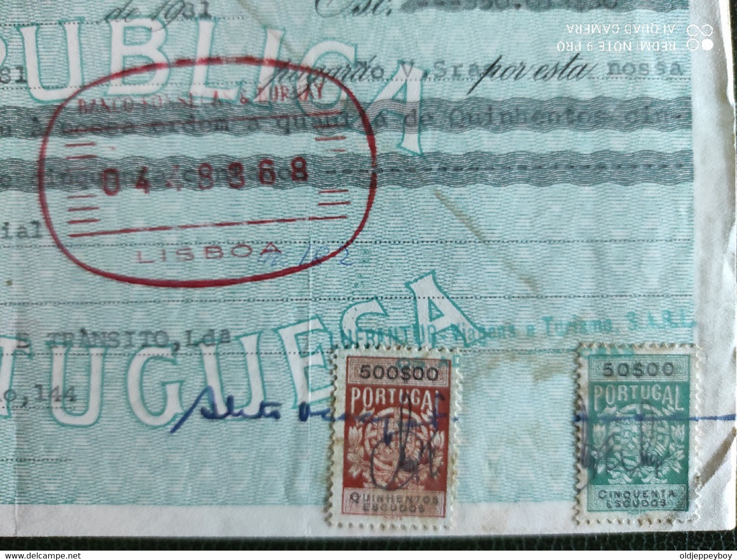 PORTUGAL- OLD PAPER--BILLS OF EXCHANGE--CASA DA MOEDA- LETRAS- 20$00- TAX 1000$00  - BANCO FONSECAS & BURNAY LISBOA 1981 - Wissels