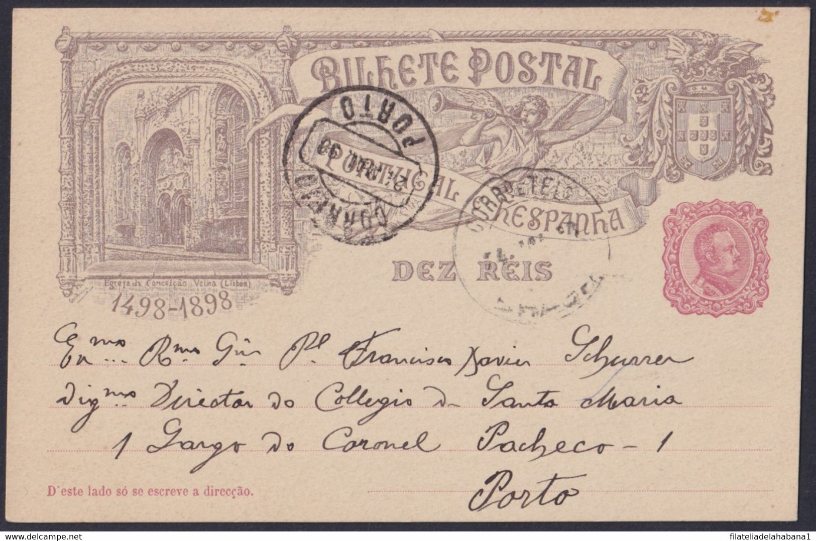 F-EX39325 PORTUGAL 1898 ILLUSTRATED POSTAL STATIONERY TO PORTO. - Otros & Sin Clasificación