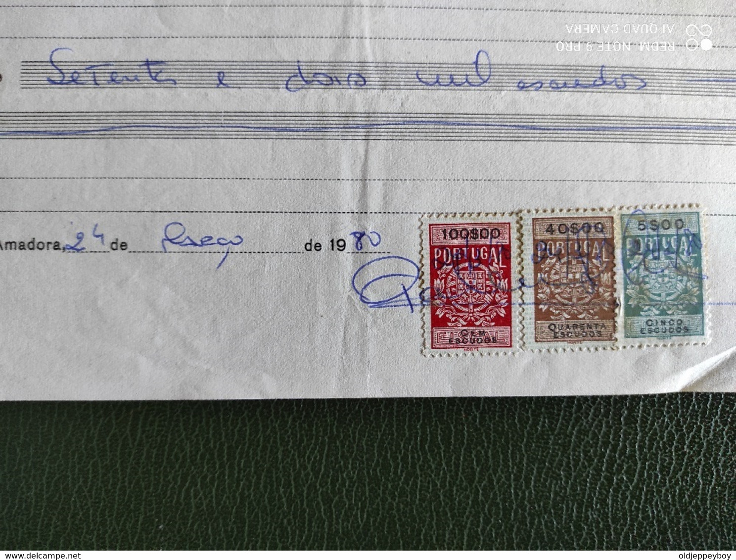 PORTUGAL RECIBO INVOICE OERTZEN 1980 - Portugal