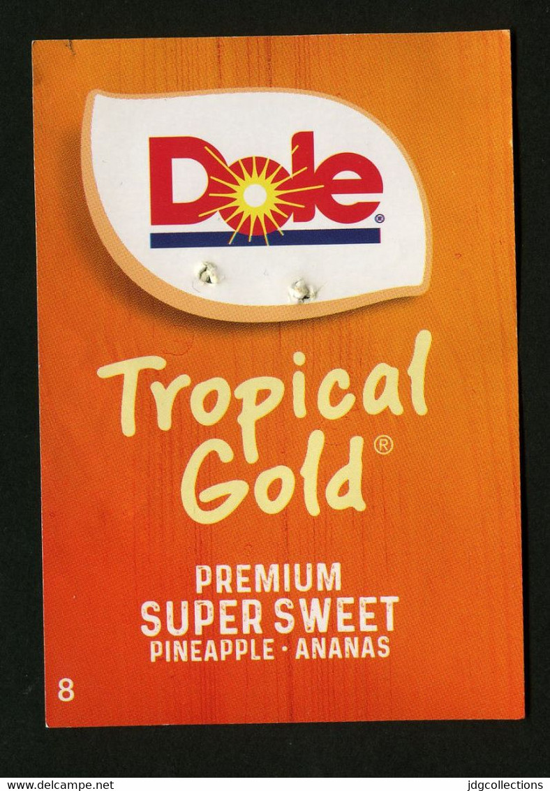 # PINEAPPLE DOLE TROPICAL GOLD PREMIUM Size 8 Fruit Tag Balise Etiqueta Anhanger Ananas Pina Costa Rica - Frutta E Verdura