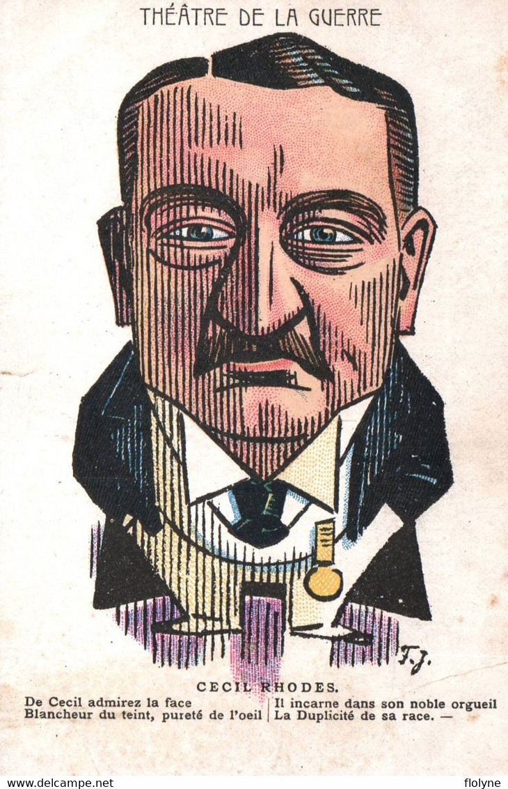 Théâtre De La Guerre - Cpa Illustrateur - Cecil RHODES - Caricature Personnage - Militaria - Personajes