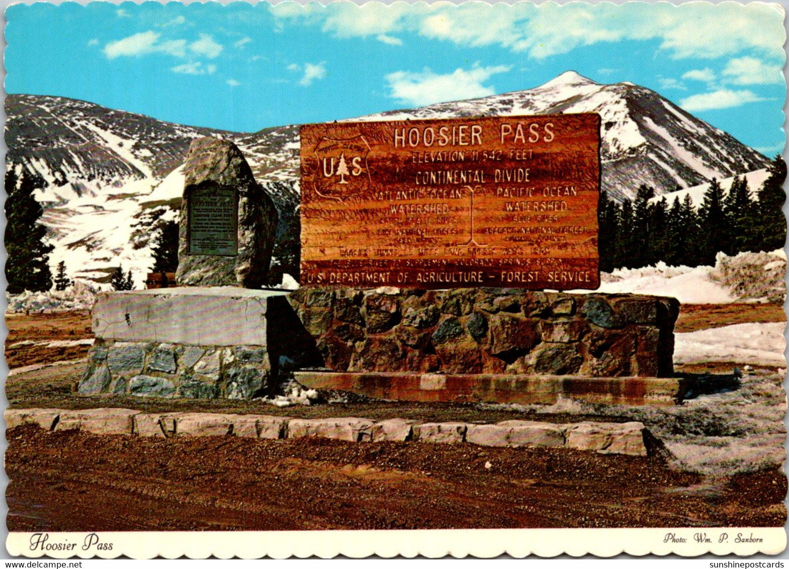 Colorado Continental Divide Marker At Top Of Hoosier Pass - Rocky Mountains