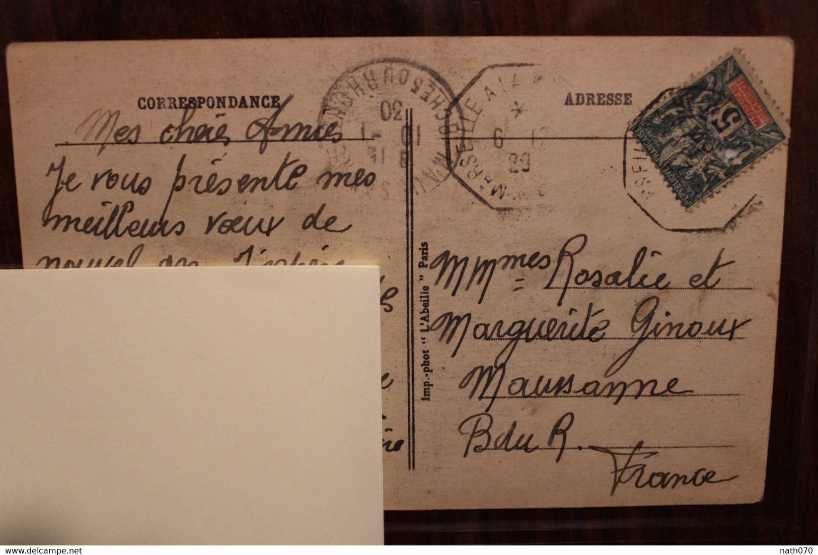 1929 Cpa Tad Cachet Paquebot La Réunion Marseille LV Madagascar Maussanne France Cover Cpa - Lettres & Documents