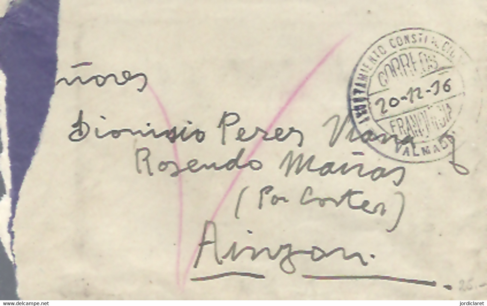 FRANQUICIA  1916 - Franchise Postale