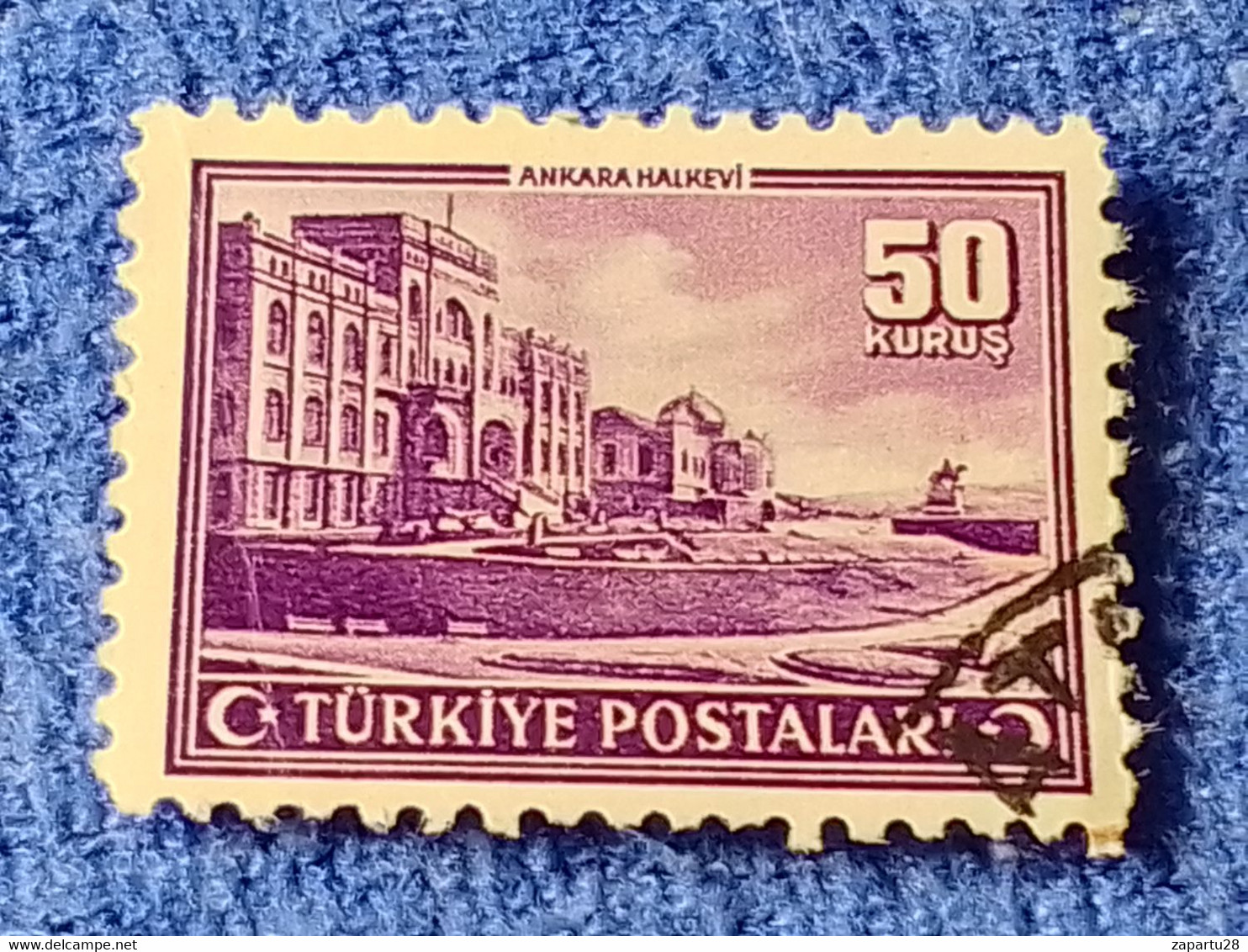 TÜRKİYE- 1940-50-    50K.    İNÖNÜ   SERİSİ   DAMGALI - 1934-39 Sandjak D'Alexandrette & Hatay