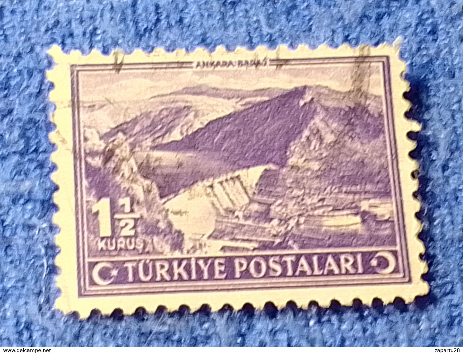 TÜRKİYE- 1940-50-    1.50K.    İNÖNÜ   SERİSİ   DAMGALI - 1934-39 Sandschak Alexandrette & Hatay