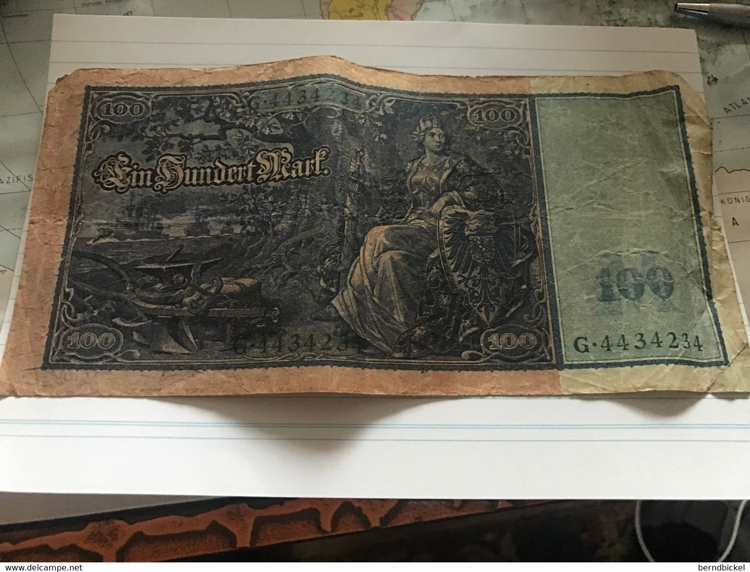 Papiergeld Deutschland Reichsbanknote 100 Mark 1910 Grünes Siegel - 100 Mark