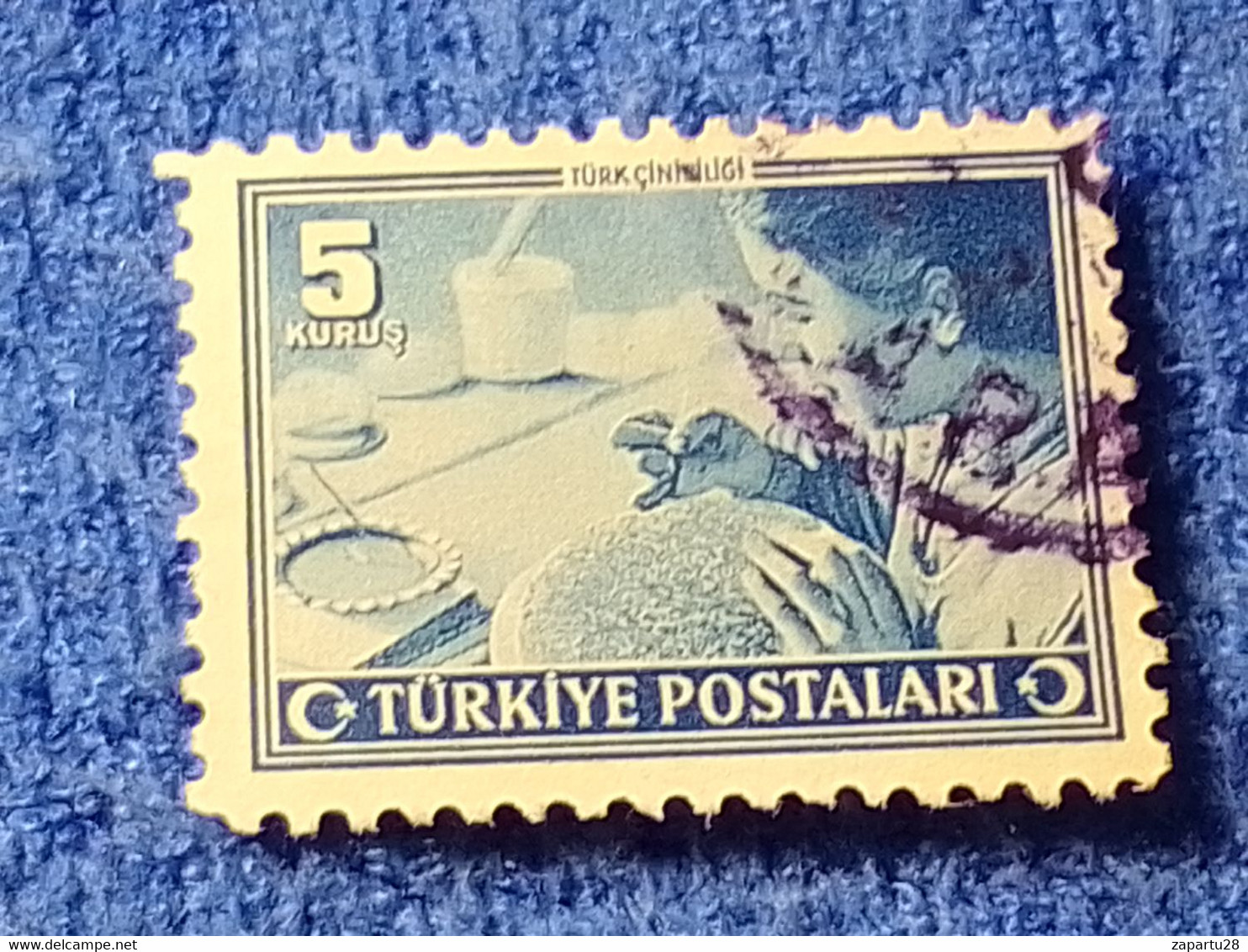 TÜRKİYE- 1940-50-    5K.    İNÖNÜ   SERİSİ   DAMGALI - 1934-39 Sandjak D'Alexandrette & Hatay