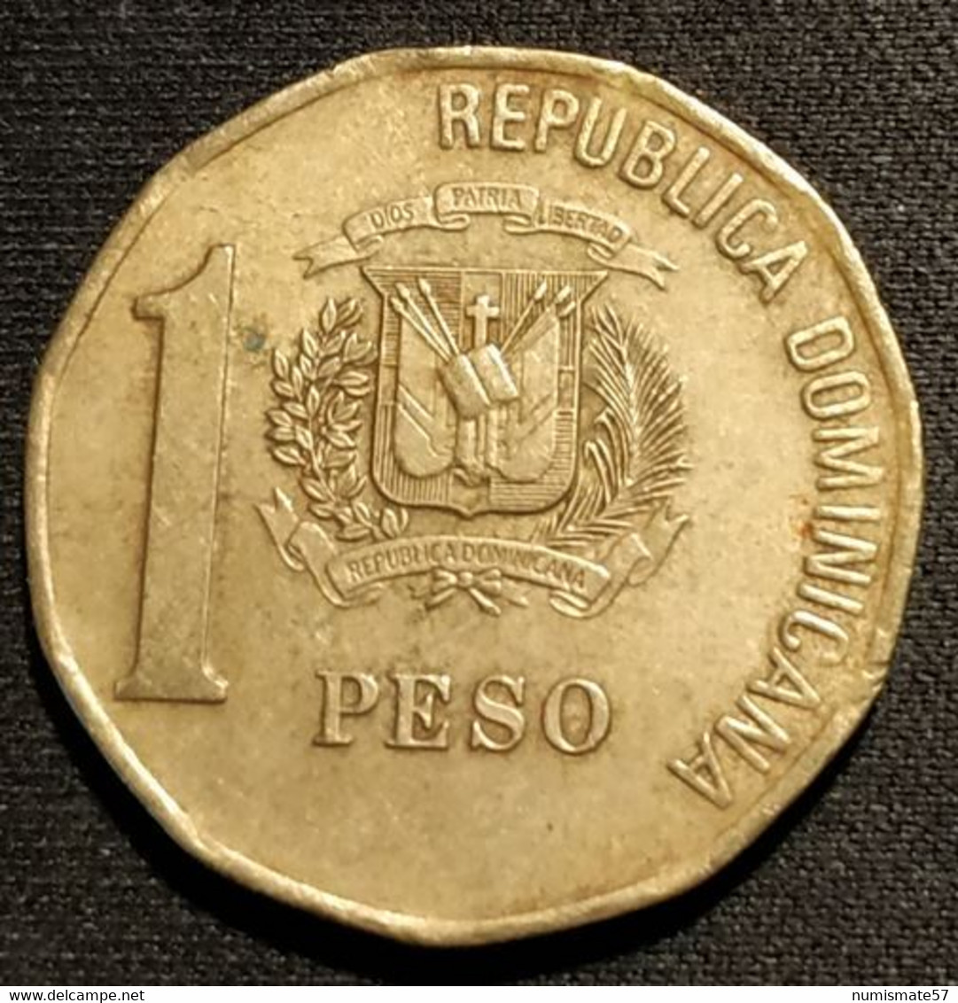 REPUBLIQUE DOMINICAINE - 1 PESO 2000 - "DUARTE" Sous Le Buste - KM 80.2 - Juan Pablo Duarte Y Diez - Dominikanische Rep.