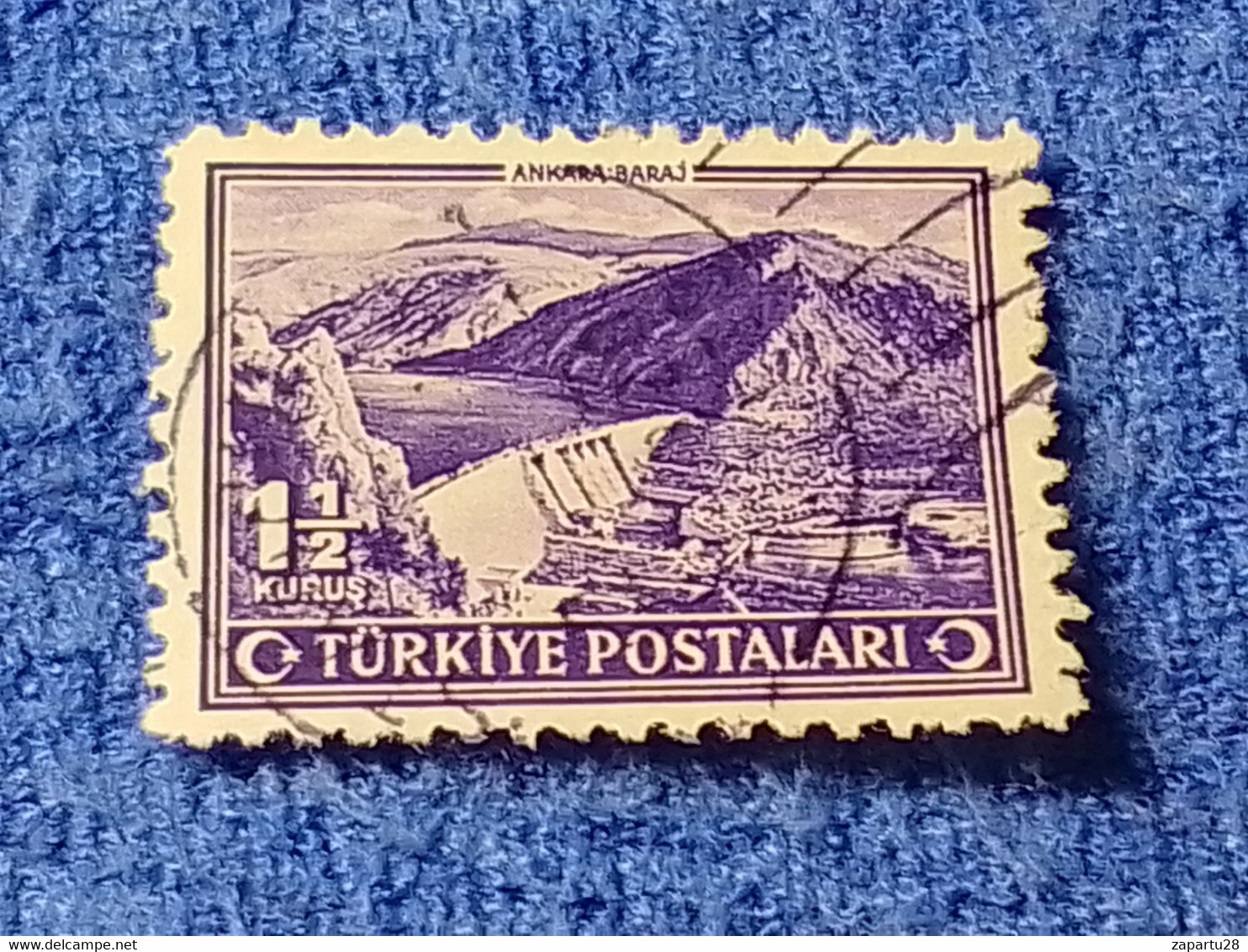 TÜRKİYE- 1940-50-    1.50K.    İNÖNÜ   SERİSİ   DAMGALI - 1934-39 Sandjak D'Alexandrette & Hatay