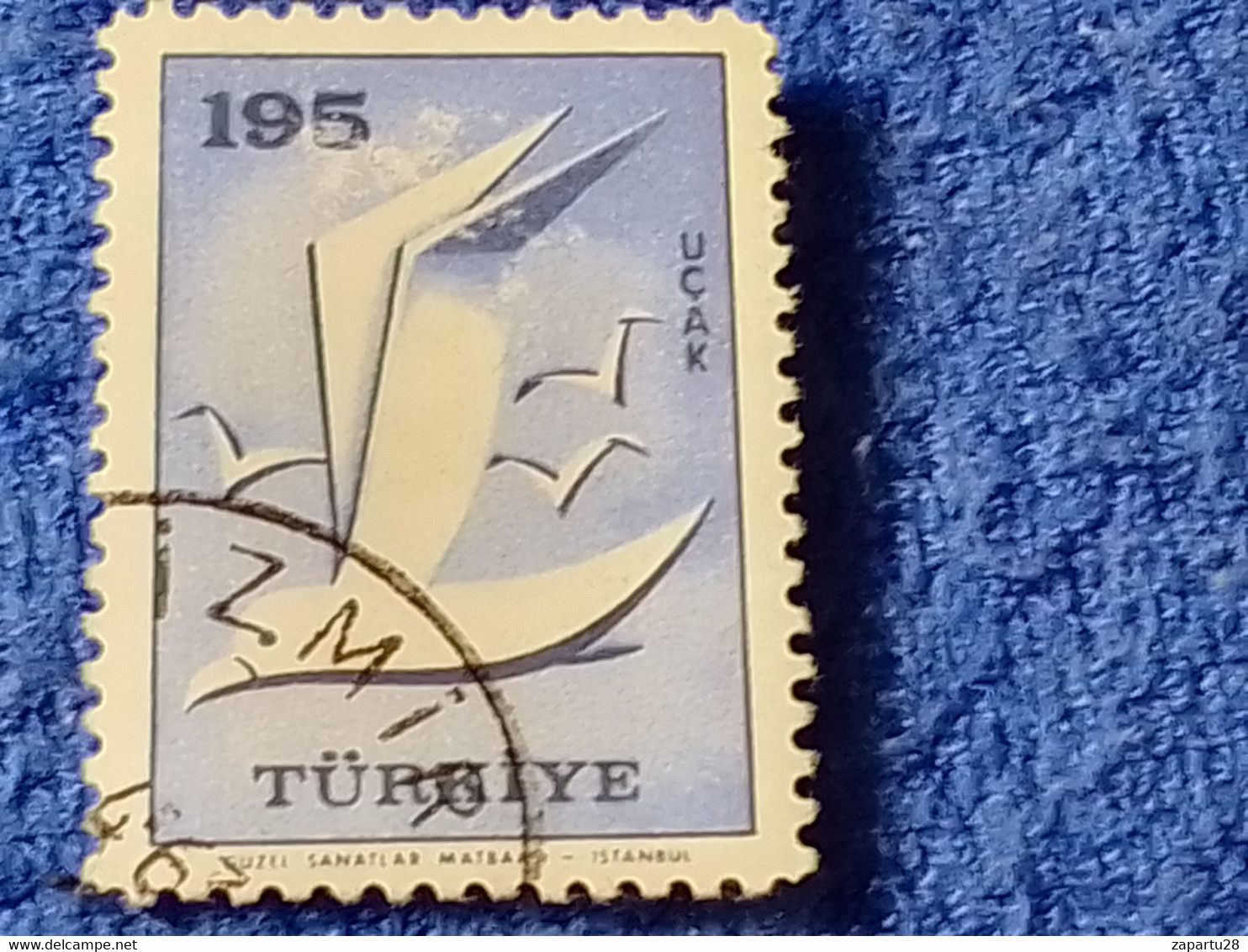 TÜRKİYE- 1950-60-    195K.    UÇAK   SERİSİ   DAMGALI - 1934-39 Sandjak Alexandrette & Hatay