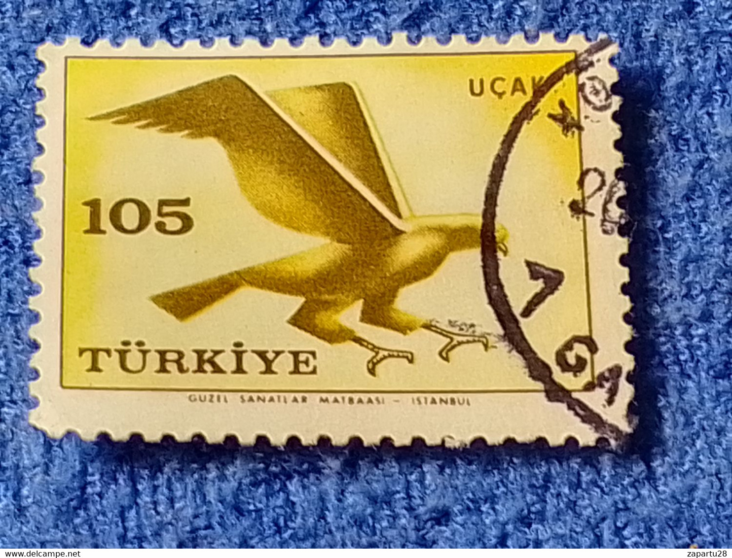 TÜRKİYE- 1950-60-    105K.    UÇAK   SERİSİ   DAMGALI - 1934-39 Sandjak D'Alexandrette & Hatay