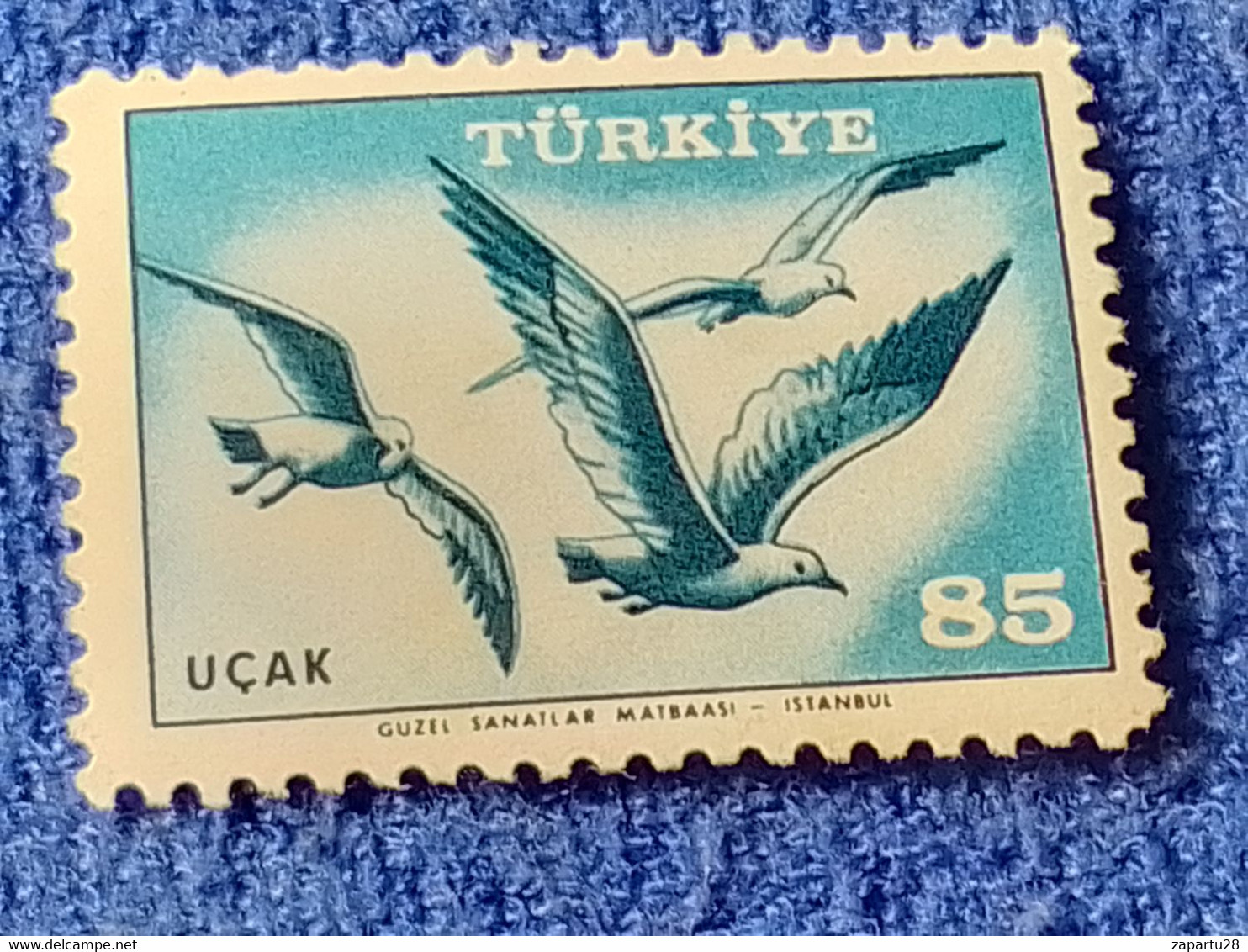 TÜRKİYE- 1950-60-    85K.    UÇAK   SERİSİ   DAMGALI - 1934-39 Sandschak Alexandrette & Hatay