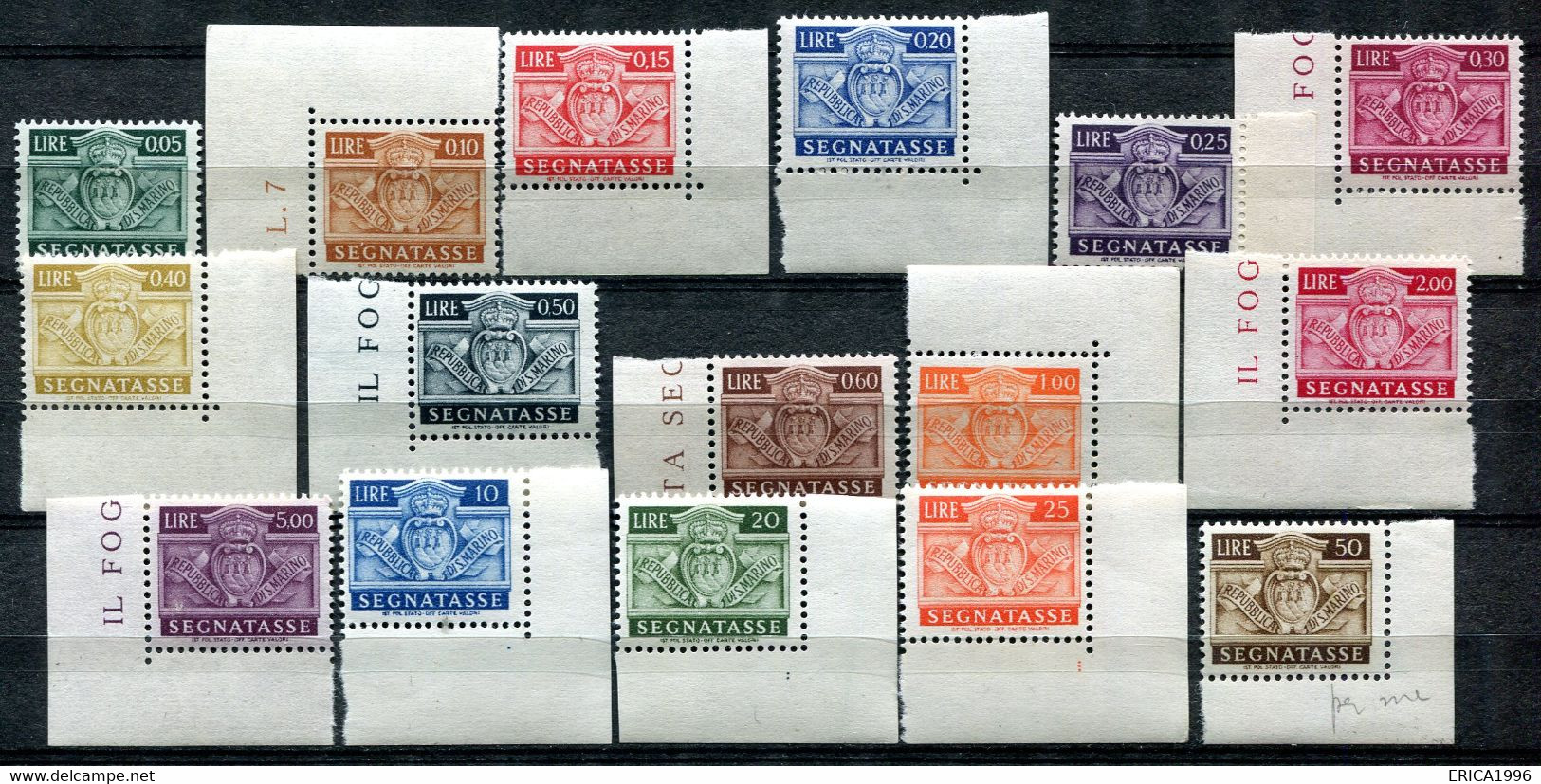 Z3548 SAN MARINO 1945 Segnatasse, MNH**, Serie Completa, Valore Catalogo € 60, Ottime Condizioni - Timbres-taxe