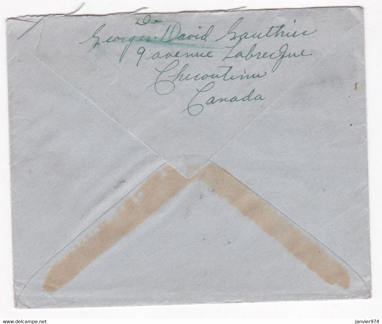 Enveloppe 1948 . Chicoutimi Canada Pour Melle Rigal à Millau Aveyron - Briefe U. Dokumente