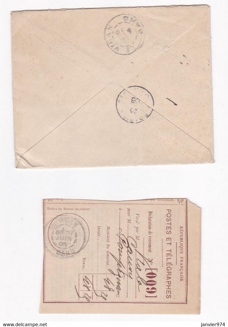Enveloppe Recommandée 1906 Pour Mr Viala à Molières-Cavaillac Par Le Vigan Gard - 1906-38 Semeuse Con Cameo
