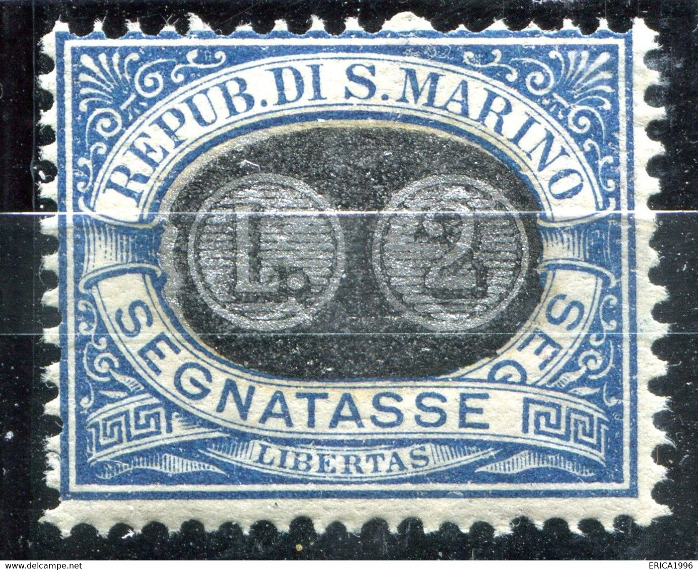 Z3558 SAN MARINO 1931 Segnatasse L. 2 Su Cent. 10,  MNH**, Sassone 45, Valore Catalogo € 500, Ottime Condizioni - Timbres-taxe