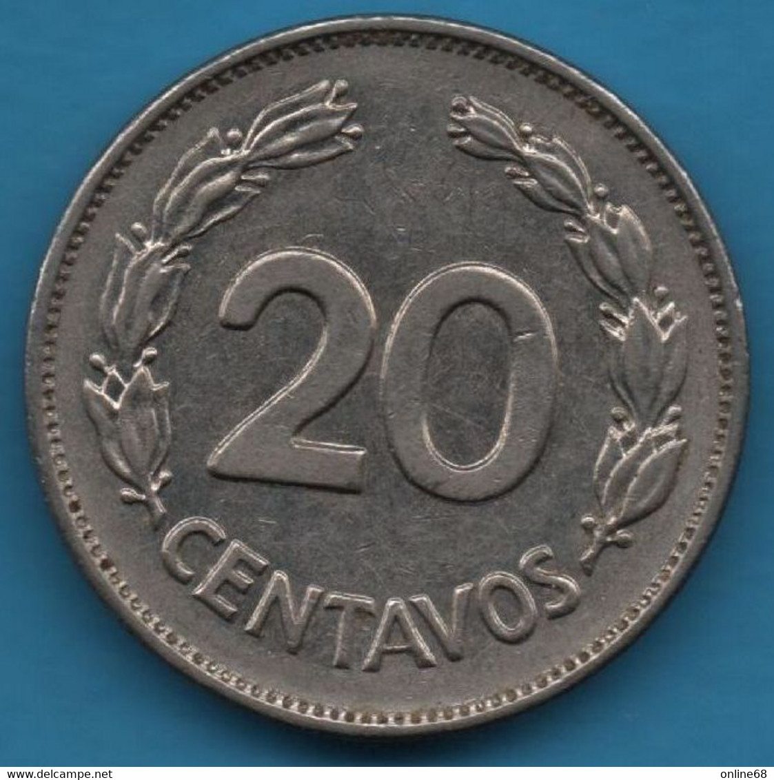 ECUADOR 20 CENTAVOS 1972 KM# 77.1c - Ecuador