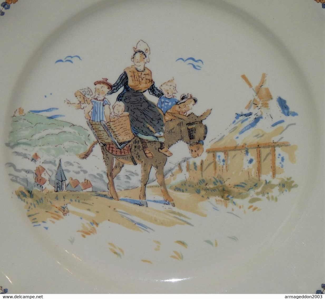 Assiette En Faience De Sarreguemines Enfants Richard 20 EME N°2 Bon Etat - Sarreguemines (FRA)