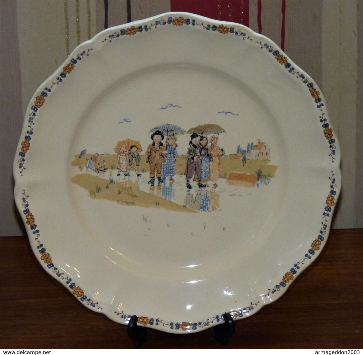 Assiette En Faience De Sarreguemines Enfants Richard 20 EME N°1 Bon Etat - Sarreguemines (FRA)