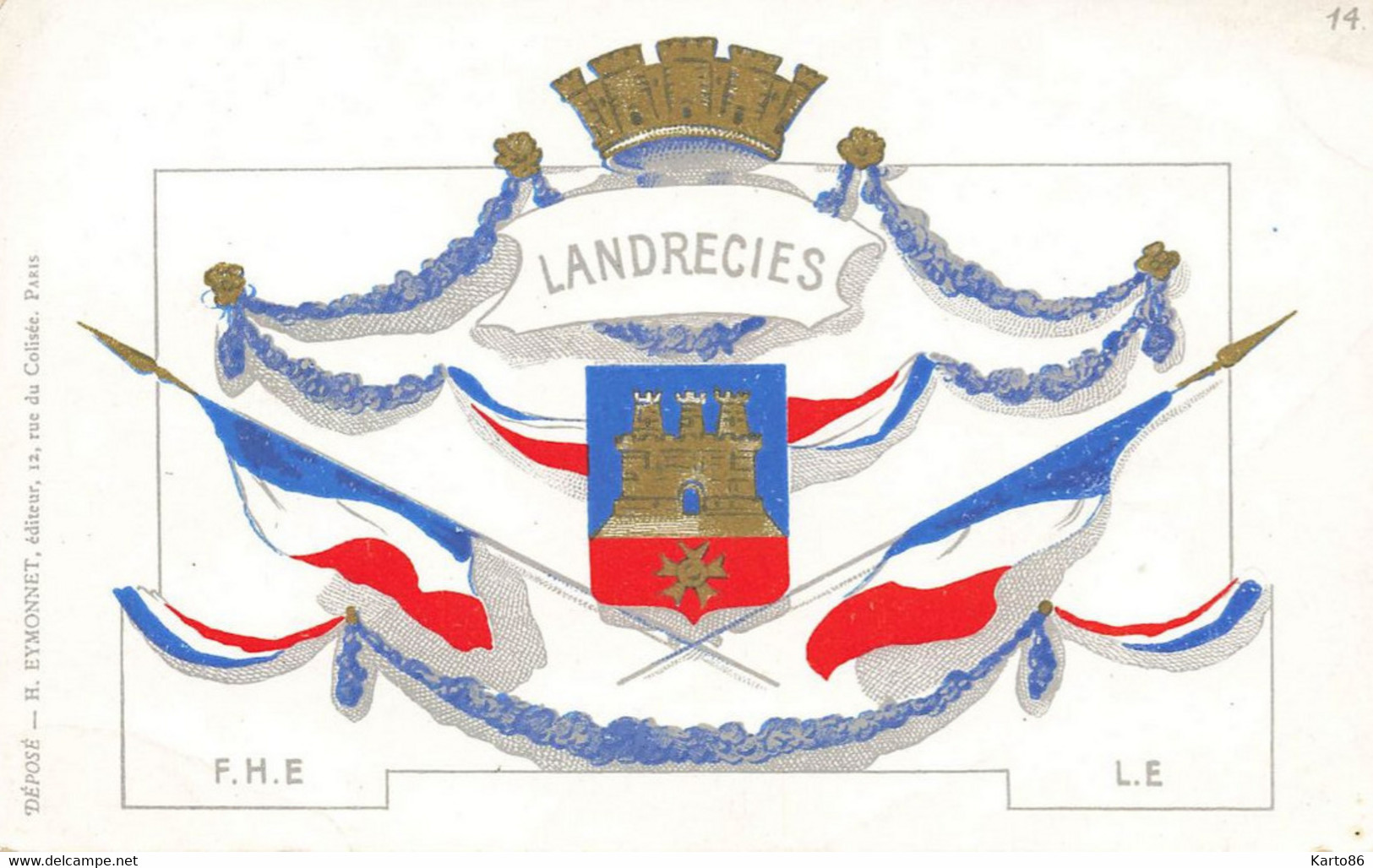 Landrecies * CPA Illustrateur * Blason - Landrecies