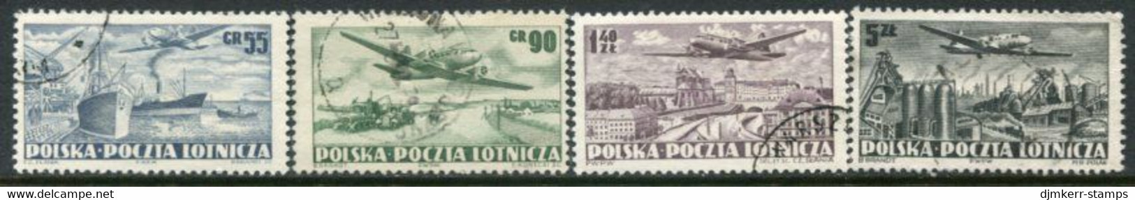 POLAND 1952 Aircraft Perforated Used. Michel 728-31A - Usados