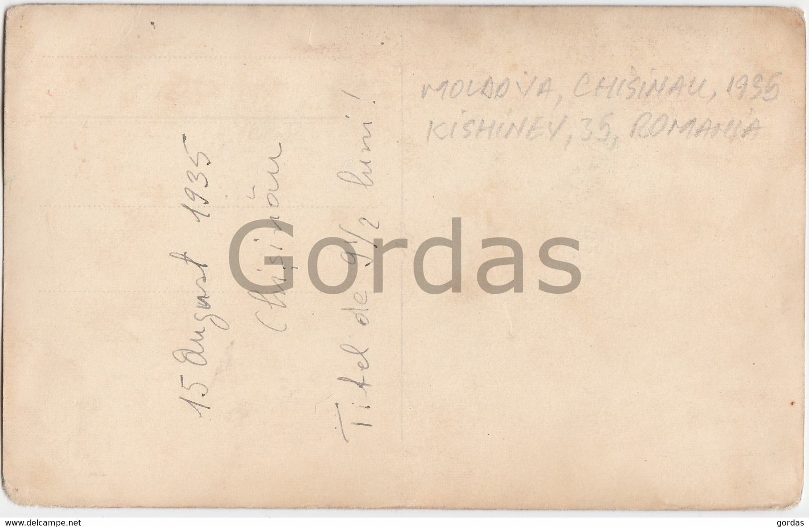 Moldova - Chisnau 1935 - Bessarabia - Kishinev - His.  Romania - Moldavie