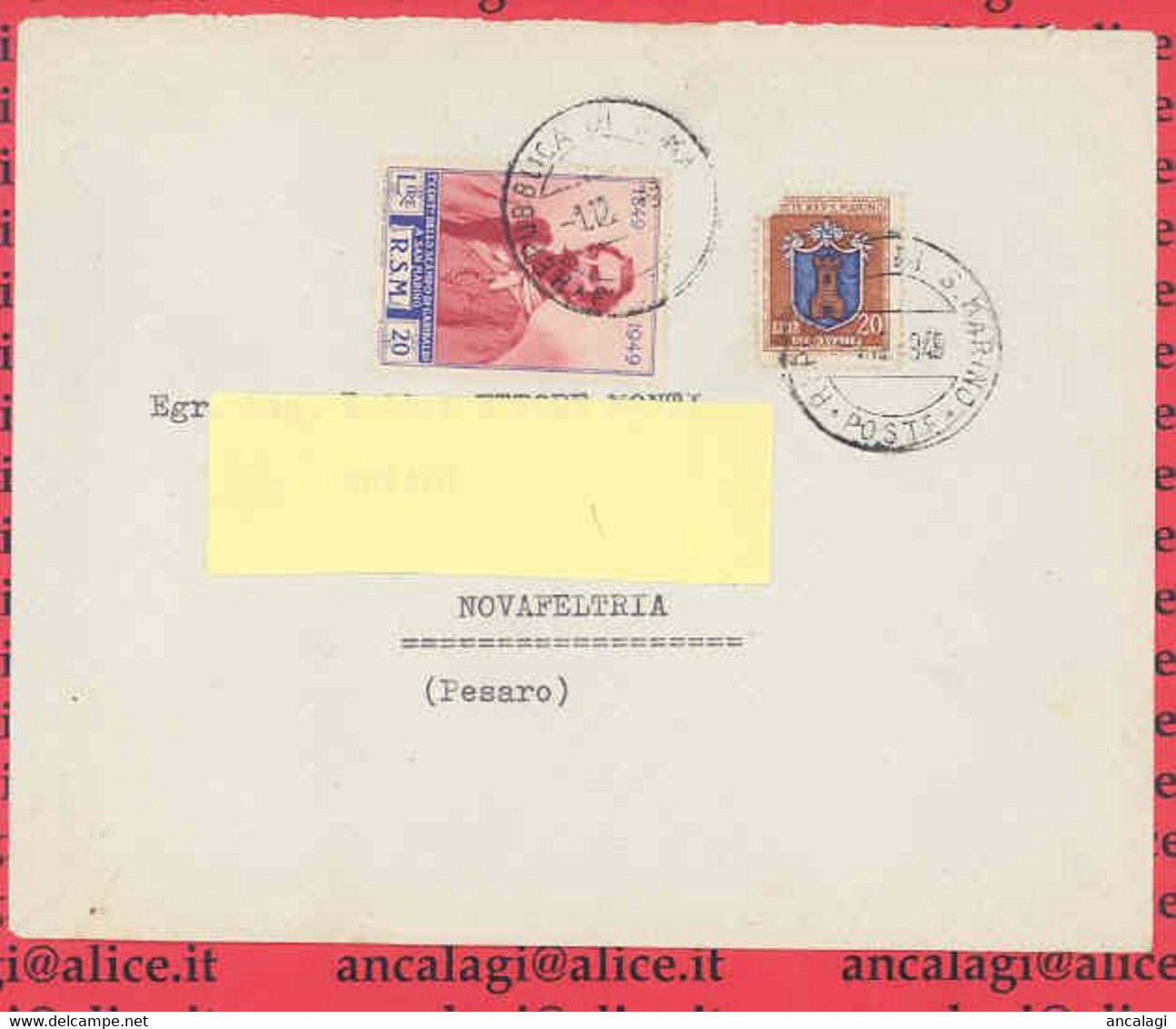 SAN MARINO 1949 - St.Post.008A - Busta 2°p. "GARIBALDI - Vedi Descrizione - - Lettres & Documents