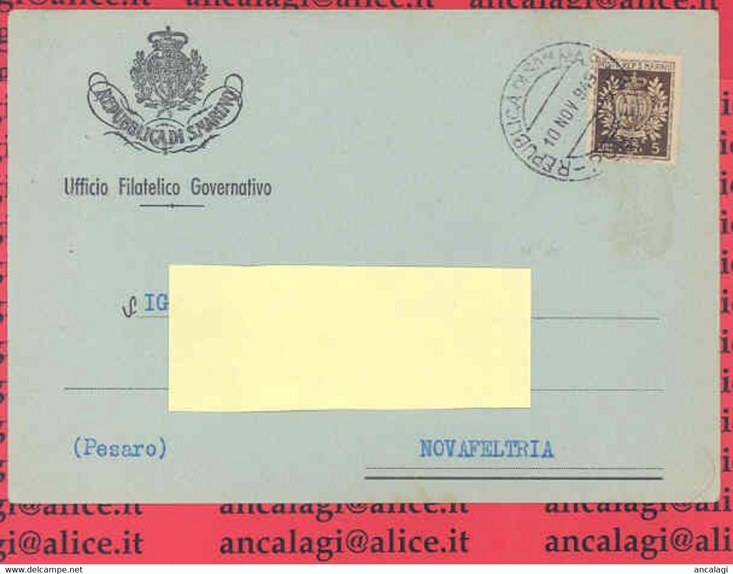 SAN MARINO 1949 - St.Post.008B - Cart. Servizio Novità, "STEMMI" - Vedi Descrizione - - Lettres & Documents