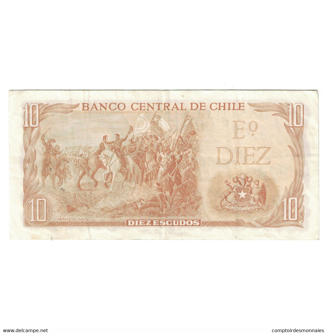 Billet, Chili, 10 Escudos, KM:142, TTB - Chile