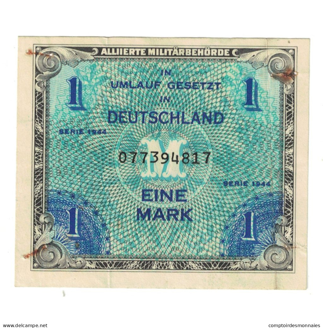 Billet, Allemagne, 1 Mark, 1944, KM:192a, TTB - 1 Mark